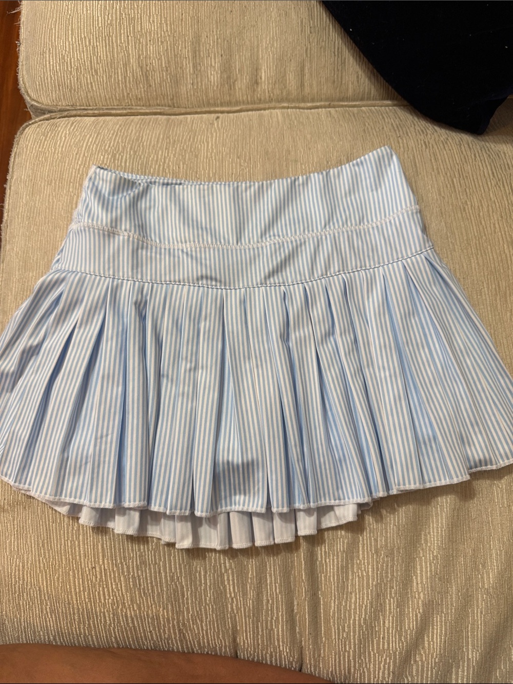 Azarhia Light Blue Striped Pleated Girls Skort